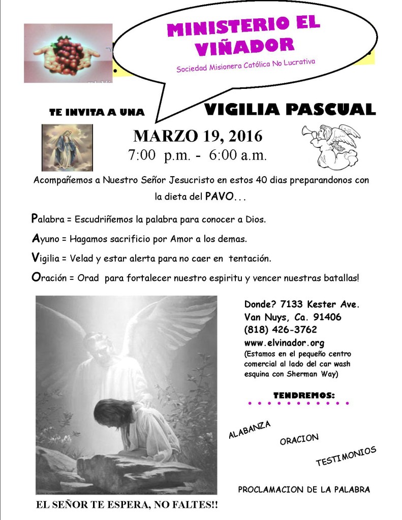 Flyer Vigilia pascual 2016