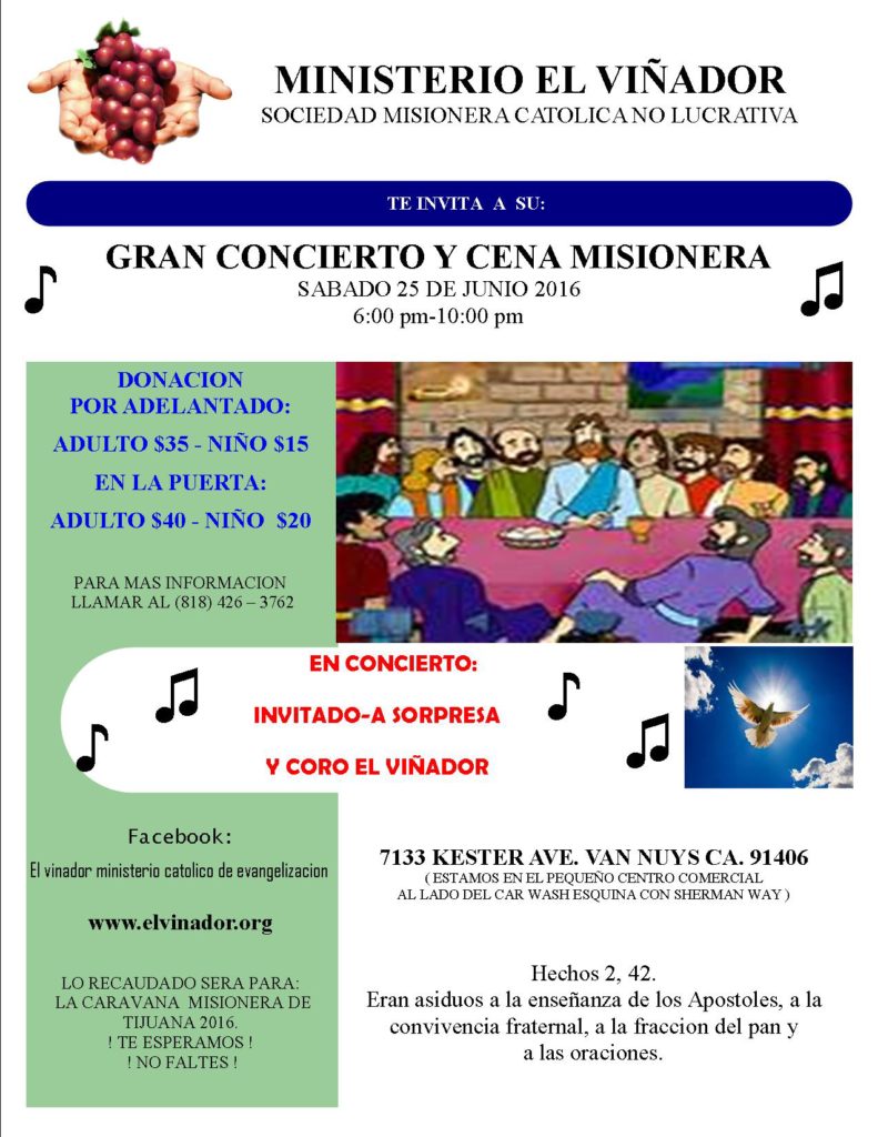 flayer cena misionera 2016